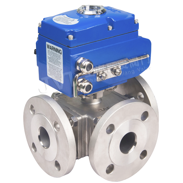 JL900-Q2 / Electric Three-way Flanged Ball Valve