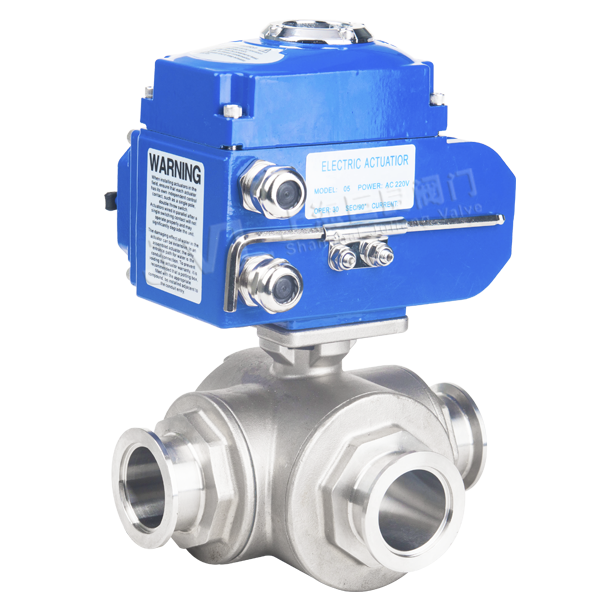 JL900-Q2 / Electric Three-way Clamp Ball Valve