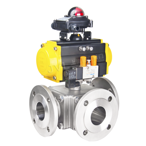 JL600-Q2 / Pneumatic Three-way Flanged Ball Valve