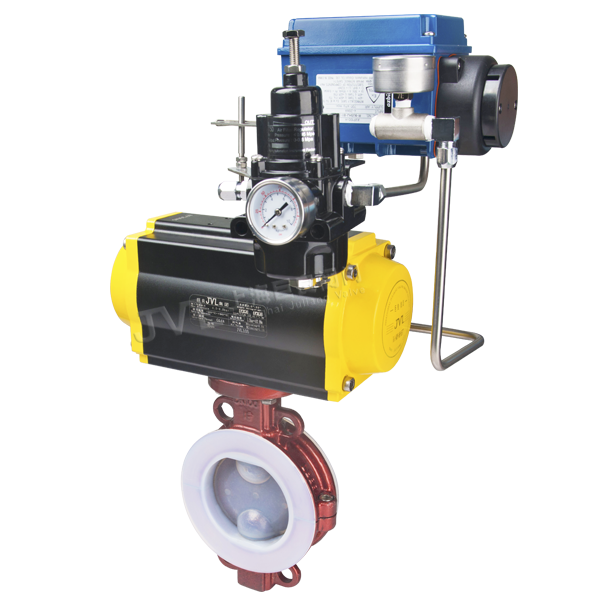 JL600-D6 / Pneumatic Fully Fluorine Lined Wafer Butterfly Valve