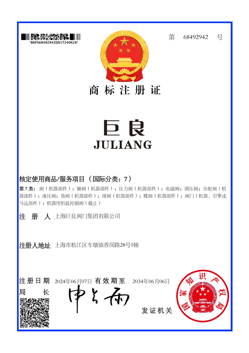 Trademark Registration Certificate-Juliang Group